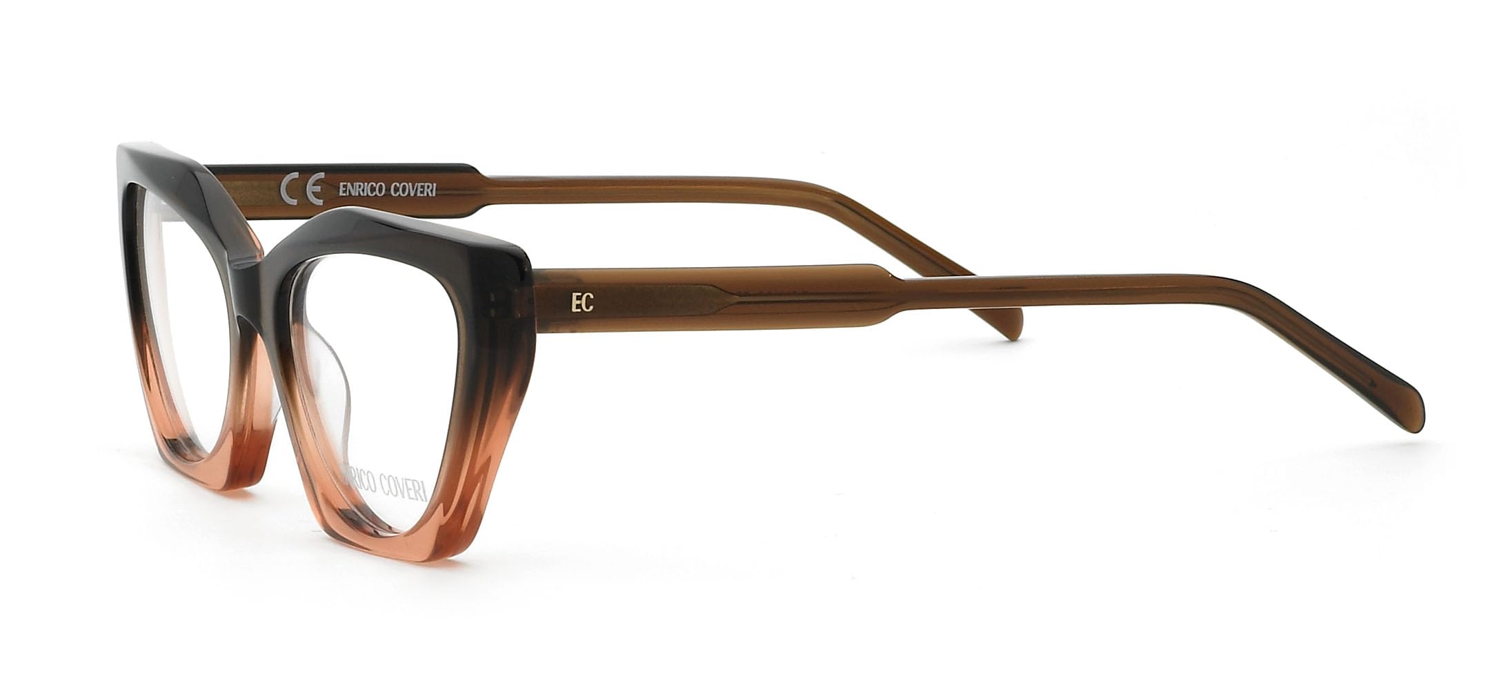 Enrico Coveri Okulary korekcyjne ECV136 damskie oprawki, Brązowy