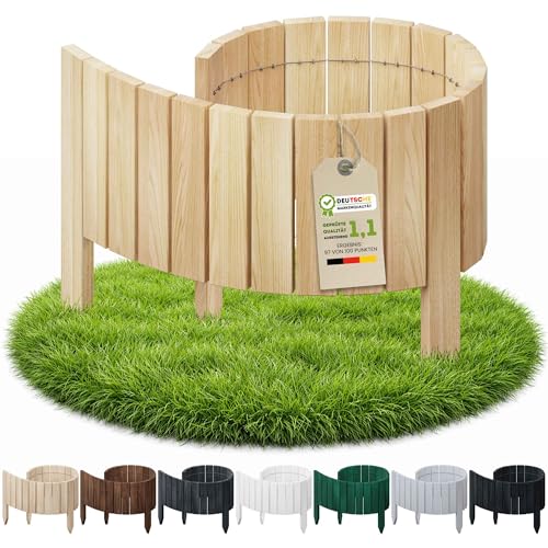Floranica Flexible Beeteinfassung 10 x 100 cm Natur Rasenkante Beetumrandung Gartenzaun Steckzaun Holzzaun Rollboarder
