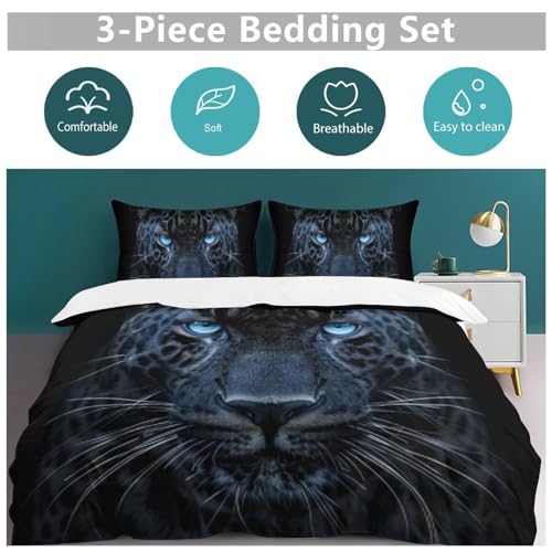 Parure de lit motif léopard en microfibre housse de couette imprimée 3D - 7