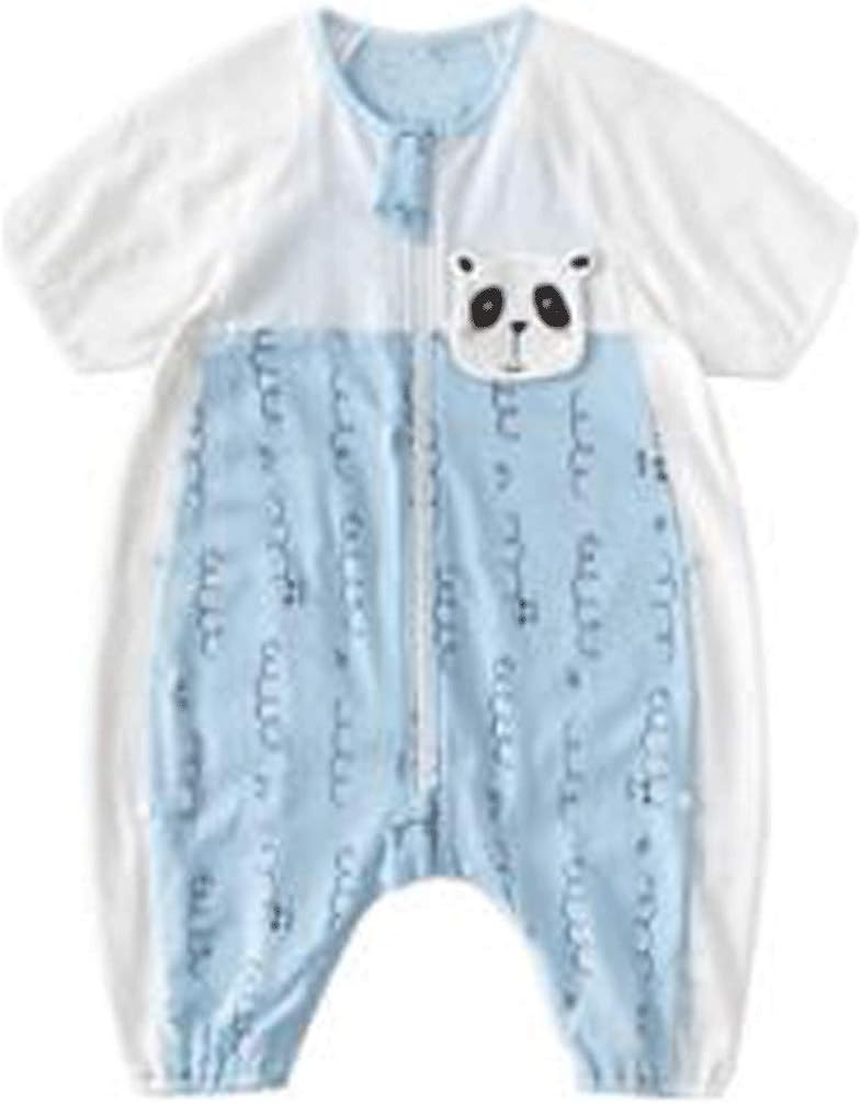 Receiving Blankets Baby Sleeping Bag Spring Autumn And Winter Indoor Newborn 3/4 Sleeve Slumber Bags 4 Season Children Blue Anti-kick Swaddlers (Color : Blue curve, Size : X-Large)