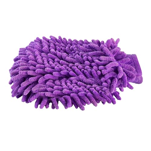 Image of Kuber Industries 2 Pcs Microfiber 100 GSM Double Sided Cleaning Gloves | Car Washing Gloves | Super Absorbent Wash Mitt for Bike, Auto, Cars Interior and Exterior | Purple