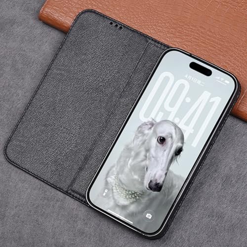 Étui clapet iPhone 17 Pro noir protection intégrale cuir - 3