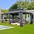 Domi 12’ x 18’ Outdoor Hardtop Gazebo, Upgraded Metal Gazebo with Galvanized Steel Double Roof, Heavy Duty Canopy Permanent Pavilion for Patio Lawn and Garden, Curtains and Netting Included, Grey
