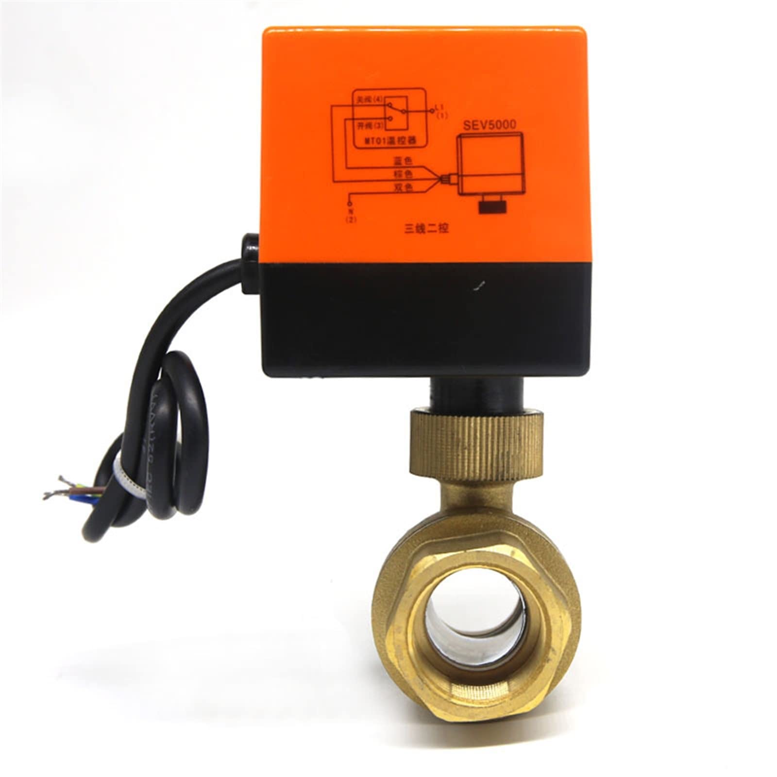 Elektrischer Kugelhahn 220 V AC – Messing, 2-Wege-3-Draht, 1,6 MPa, DN15 Oder DN25, Für Wasser, Gas & Öl, 90° Drehung