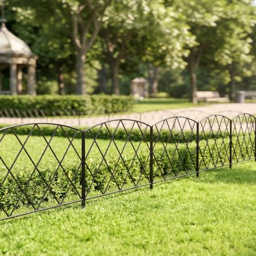 ARIFARO Dekorativer Gartenzaun 60cm H X 56cm B 5 Paneele Kein Graben Tierbarriere-Zaun, Haustierzaun Rostfreies Metallgitter-Panel-Begrenzung für Hunde, (Garden Fence)