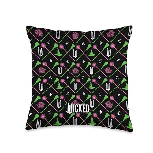 Wicked Broomsticks & Wands All Over Print Throw Pillow by Wicked - Used condition - US$9.97