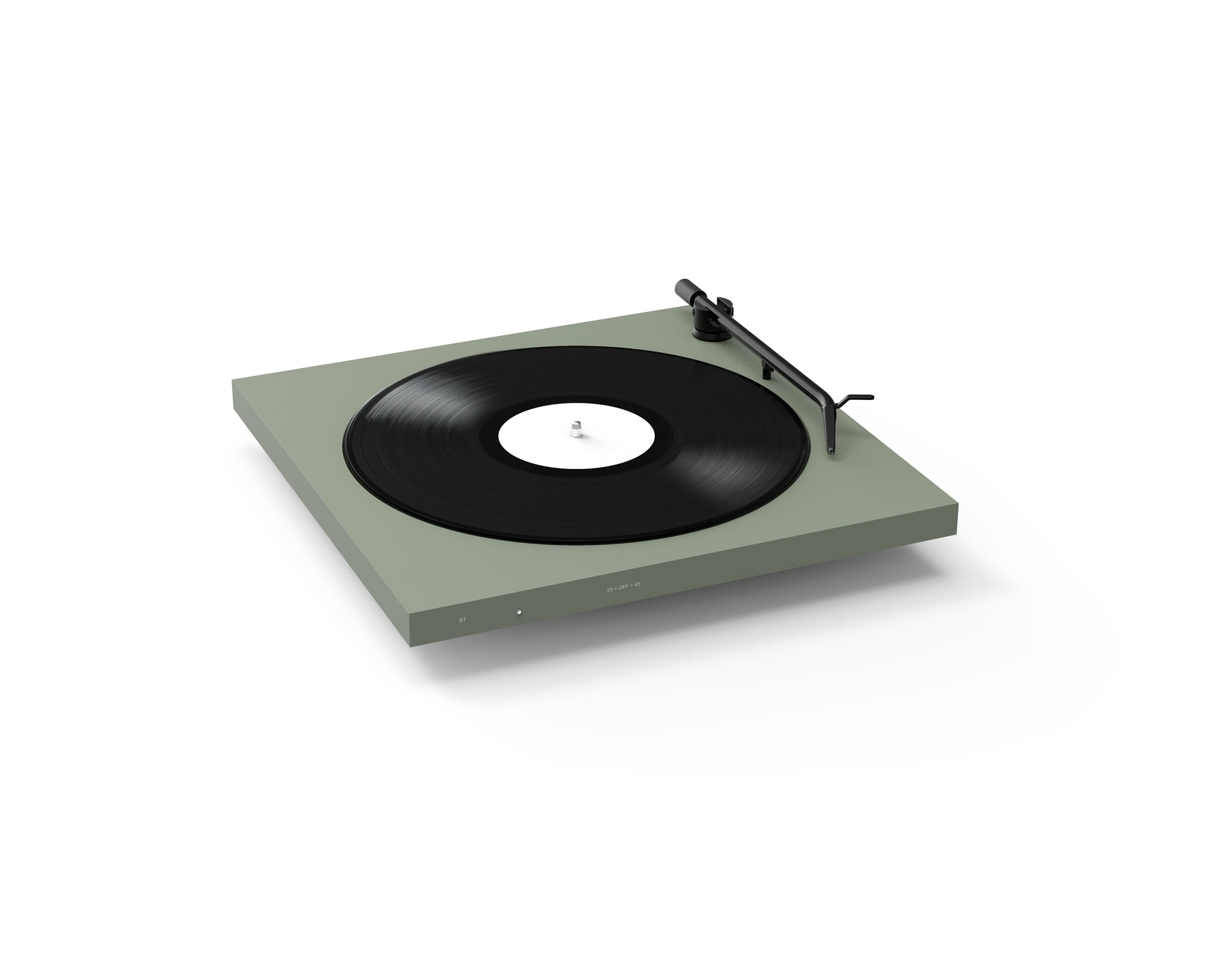 Tone Turntable – Minimalistischer Plattenspieler mit Bluetooth, eingebautem Phono-Vorverstärker, hochwertigem Tonarm, Riemenantrieb, Tone Factory - Made in Europe (Grün)