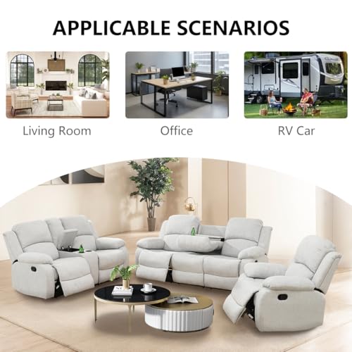 Sillón reclinable manual moderno gris miniatura 6