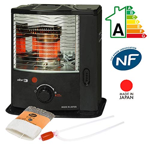 Zibro Rs-1220 - Estufa regulable de combustible con mecha adicional y sensor Co2, 2200 W, negro, de 14M2-32M2, sin instalación, recarga también con las nuevas recargas Toyotube