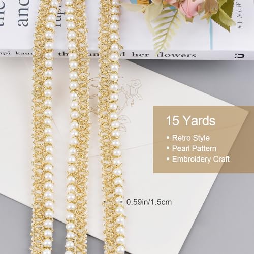 Urroma S6-UR01277-CA-FBA Gold Pearl Lace Trim thumb #1