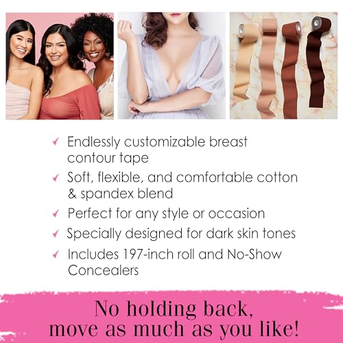 image for Hollywood Fashion Secrets Body Contour Tape, Dark, Skin-Safe Breast Li