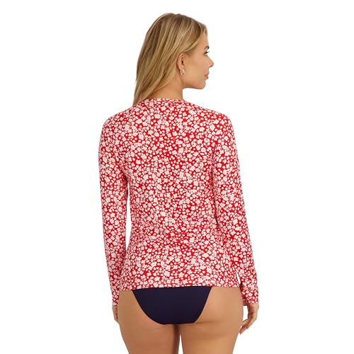 Image of Nautica Women's Long Sleeve Rashguard - Quick-Dry, UPF Protection, Swim Shirt, Pool, Beach, Hiking, Yoga, Volleyball
