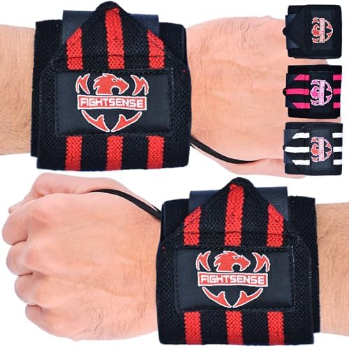 FIGHTSENSE Muñequeras Gym Hombre y Mujer, Wrist Wraps Muñequeras ...