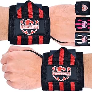 FIGHTSENSE Wrist Wraps for Weightlifting, 18” Premium Quality Wrist Straps with Heavy Duty Thumb Loop-Gym Wrist Wraps for Weight Lifting,Powerlifting,Strength Training,Bodybuilding,Wrist Brace