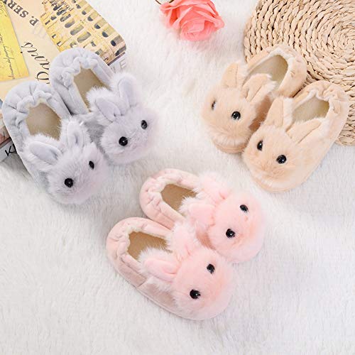 Chuangli Toddler Boys Girls Rabbit Bootie Slippers Soft Plush Warm Cartoon Bunny Non-Slip Winter House Shoes #TOP5