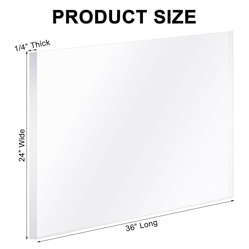 Vista 2 de Roowest Hojas gruesas de acrílico transparente, paneles de plástico cortados a medida, panel de tablero de acrílico fundido con película protectora
