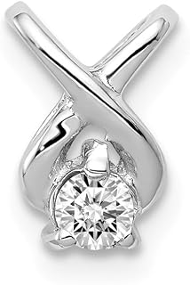Real 14kt White Gold 2.9mm AA Diamond Chain Slide