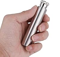 Vista 6 de Mini frasco de cadera de tubo de acero inoxidable (1 onza), frasco de bolsillo en forma de cigarro para hombres, botella de licor portátil, discreta