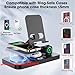 30W Charging Station for Apple Products, Foldable Wireless Charger with Clock Display&7 Color Light, Wired Charging for iPad/Tablet Charging Station for iPhone17, for Apple Watch10 for AirPods4(Black