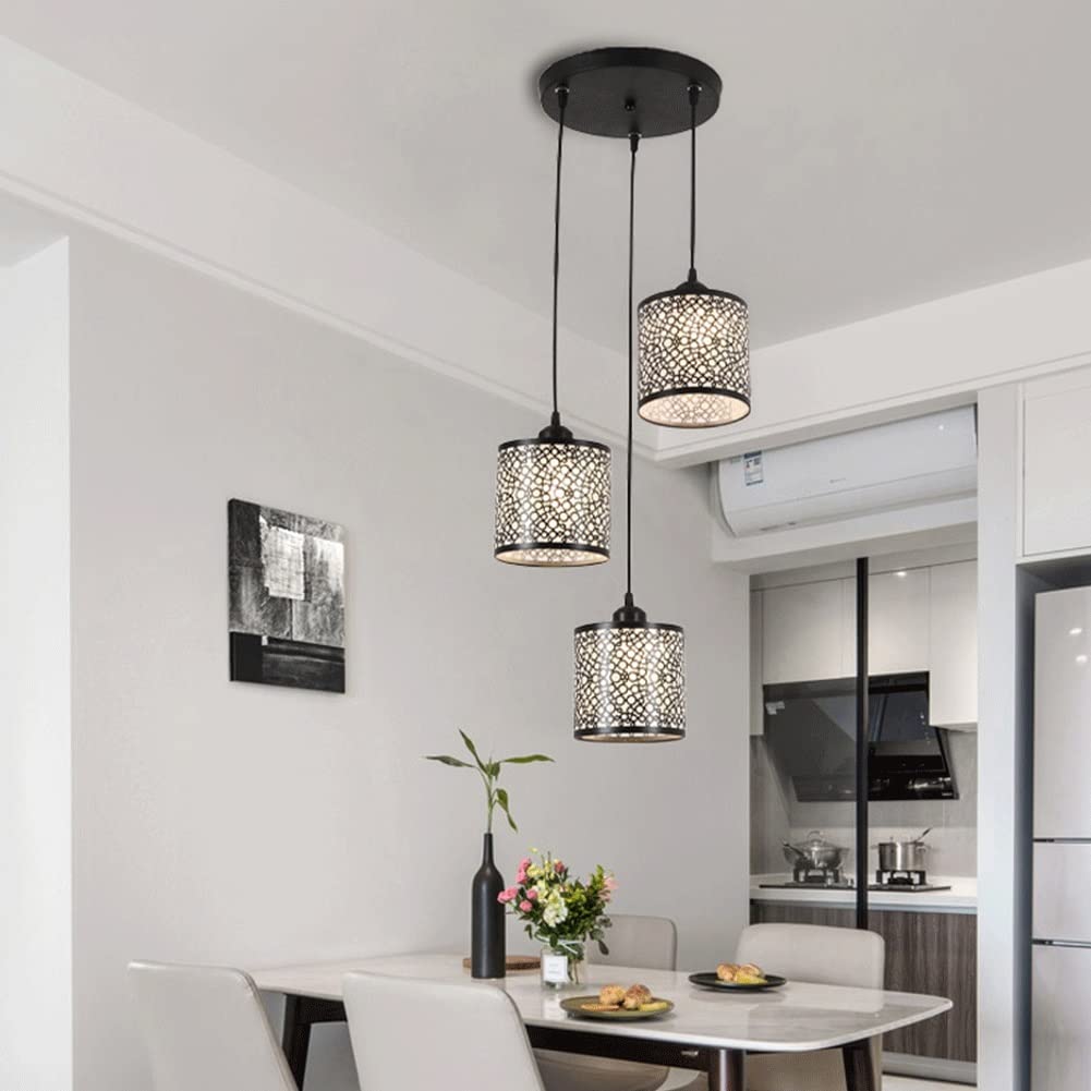 Nowoczesna metalowa lampa wisząca przemysłowa z regulacją długości na wyspę kuchenną, jadalnię, przedpokój, salon