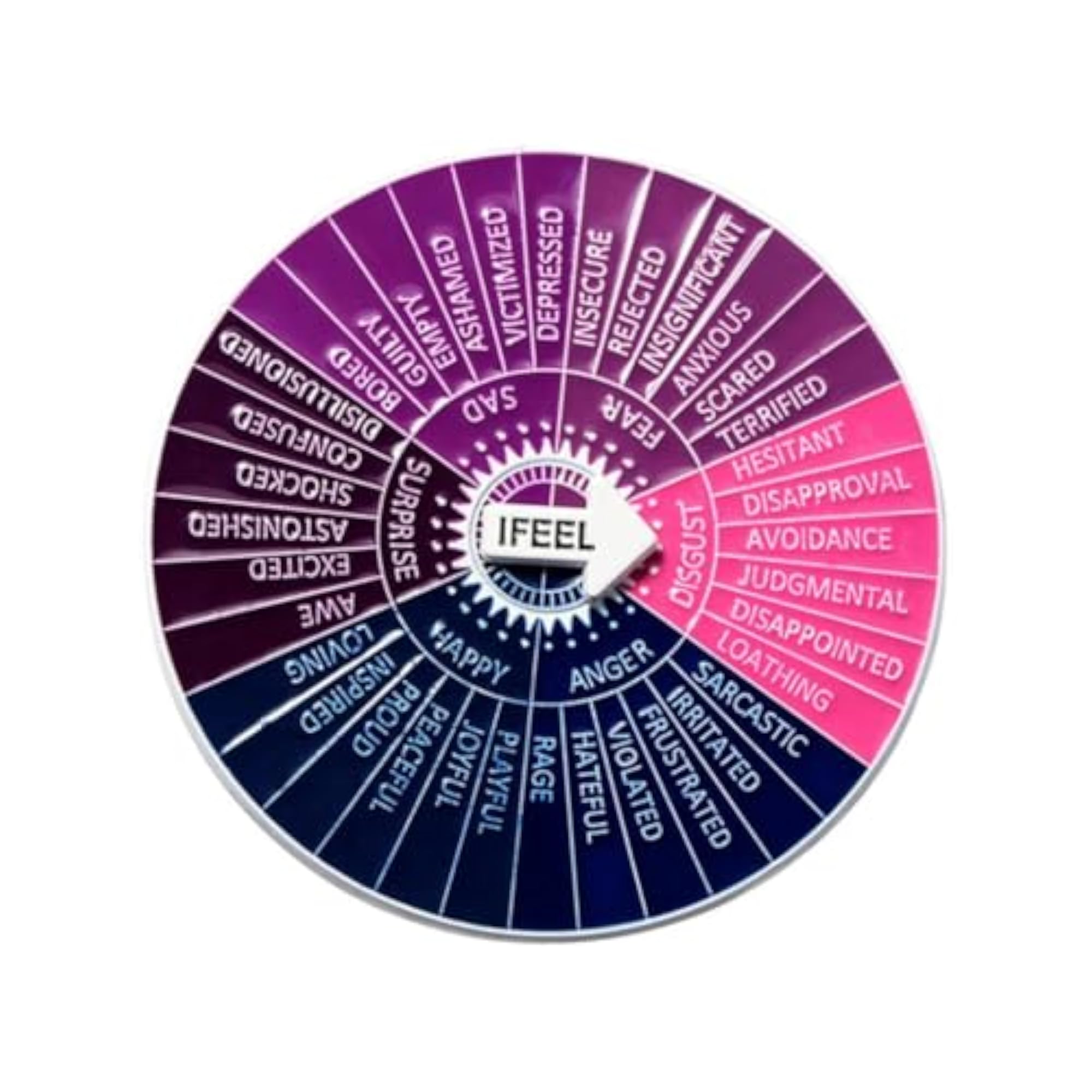 Feelings Wheel Brooch Alloy Rotatable Emotion Wheel