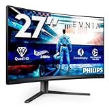 Philips Evnia 27M2C5500W - 27" QHD Curved Gaming Monitor, 240Hz, VA, 0.5ms, FreeSync premium pro, Low input Lag, Height adjust, HDR (2560 x 1440 @ 240Hz, 400 cd/m&sup2;, HDMI 2.0 / DP 1.4 / USB 3.2)