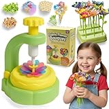 TOMLEON Fabric Flower Bouquet Craft Kit for Girls Ages 3+ – Create Reusable Fabric Flowers with Press Tool & Stems – Endless DIY Bouquets – No Glue, No Sewing – Perfect Creative Gift for Kids