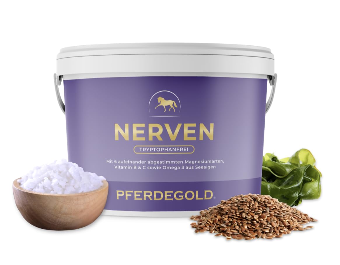 Nerven 2.0 - Pferde Pellets mit Magnesium-Komplex & Omega 3 - Unterstützung bei Angst & Stress - 100% Natürlich & Dopingfrei - Made in Germany (1500g)