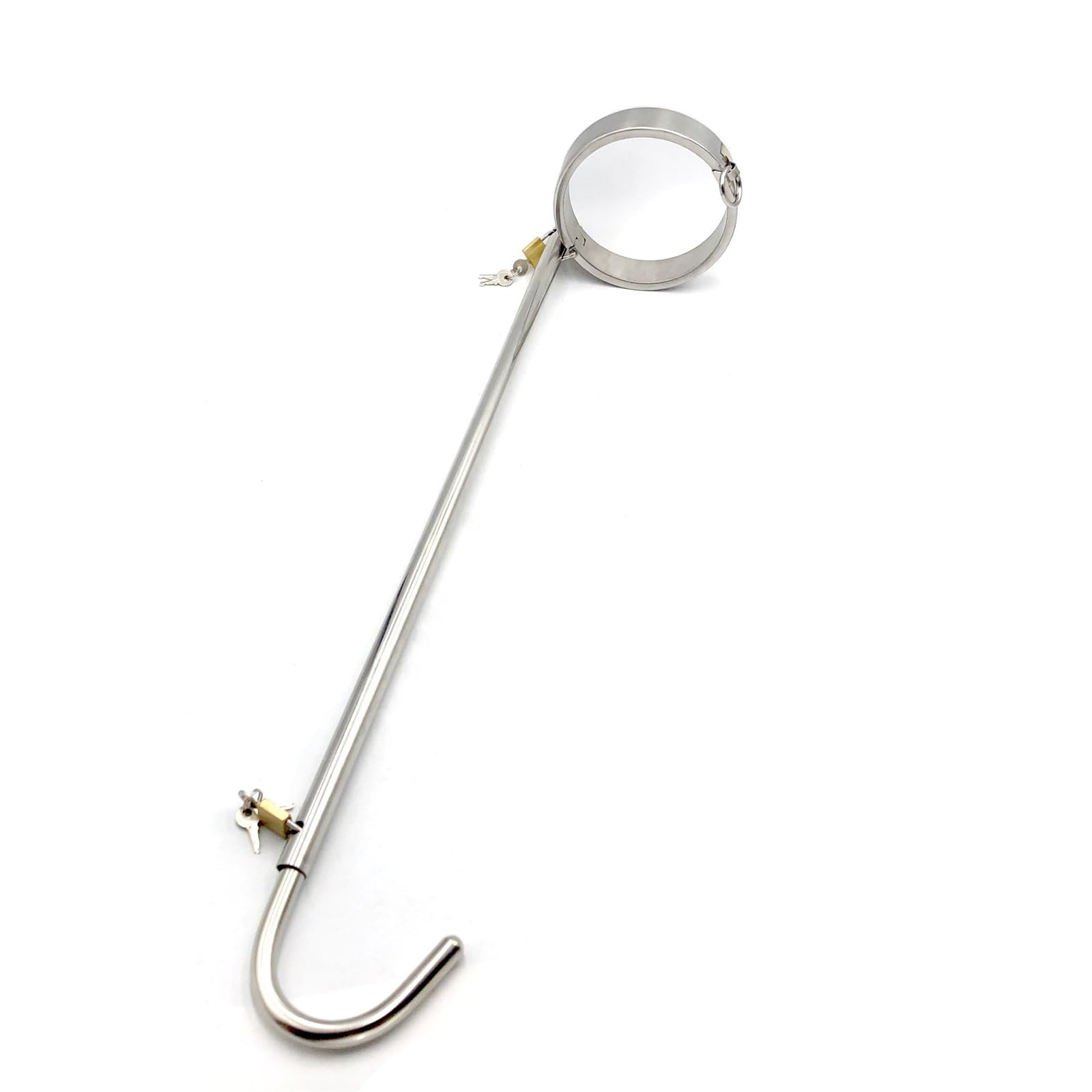 Collare/collare for collo con chiusura a chiave in acciaio inossidabile Bondage BDSM con perline a sfera con gancio anale regolabile Kit di restrizioni for dildo anale Giochi di restrizioni for