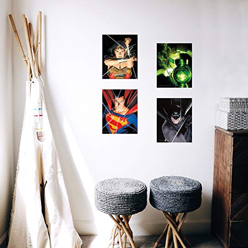 Trendyprint Dc Comics – Justice League – Alex Ross Art – Wonder Woman – Green Lantern – Superman - Batman - Set Of Four 8" X 10" Wall Art – Great For Gifting Or Collecting #TOP1