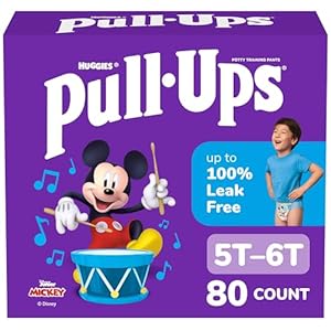 Pull-Ups Pantalones de entrenamiento para niños, talla 5T-6T (46-60 libras), 80 unidades (2 paquetes de 40)