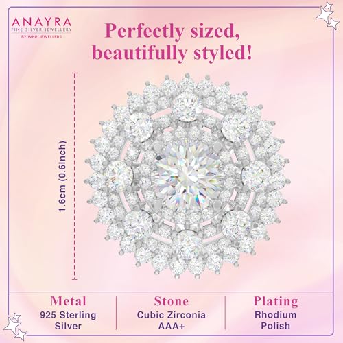 Image of 925 Sterling Silver Stud Earrings for Women | Cubic Zirconia Solitaire Ear Studs | Lightweight Hypoallergenic Anti-Tarnish Daily Wear Jewellery | Gift for Girls, Wife, Girlfriend, Mother, Sister | Birthday, Anniversary, Rakhi