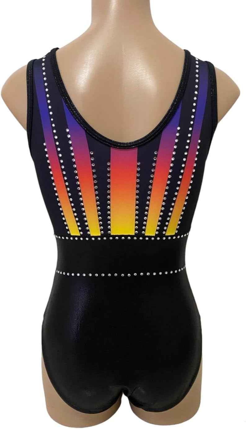 LIL'FOX Gymnastics Leotards for Girls - FAVORITES - Kids Dance, Tumbling, Acrobatics, Gymnastics Equipment Sunset Ombre Girls 14 - ASM