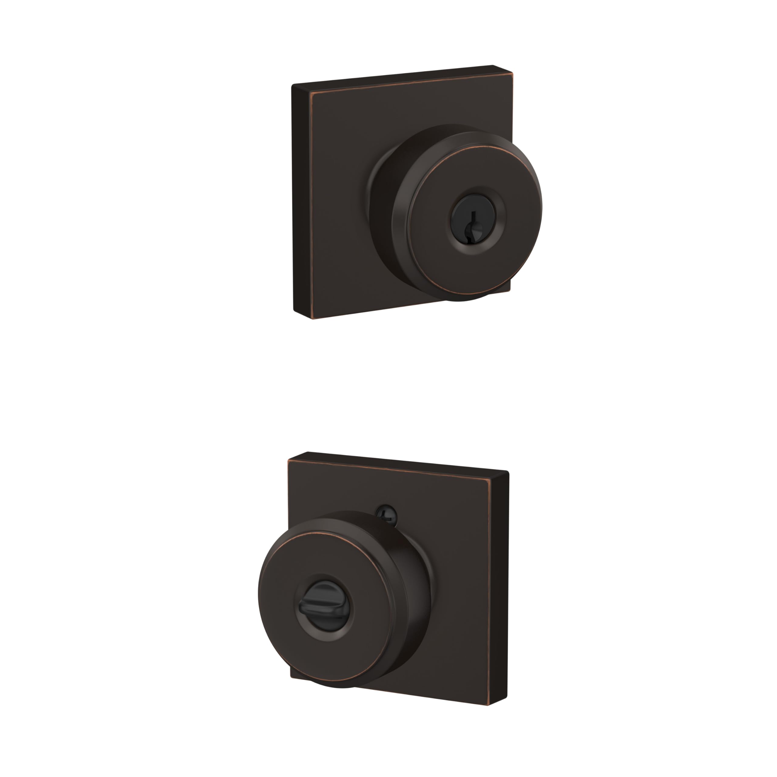 SCHLAGE Bowery Keyed Entry Door Knob, Interior/Exterior, Aged Bronze