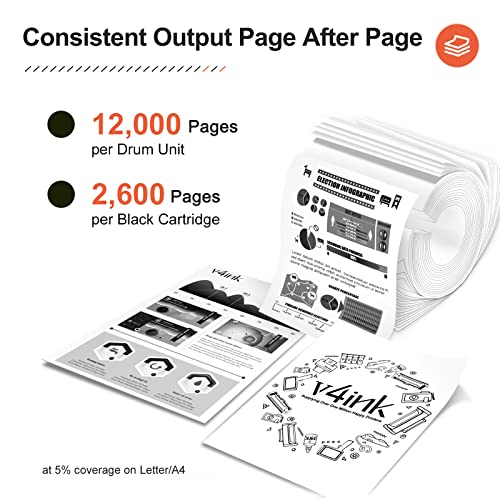 V4Ink Compatible Toner Cartridge And Drum Unit Replacement For Brother Tn450 Tn420 Dr420 Use With Hl-2270Dw Hl-2280Dw Hl-2230 Hl-2240D Mfc-7240 Mfc-7360N Mfc-7860Dw 4 Packs (1 Drum 3 Toner) (Black) #TOP4