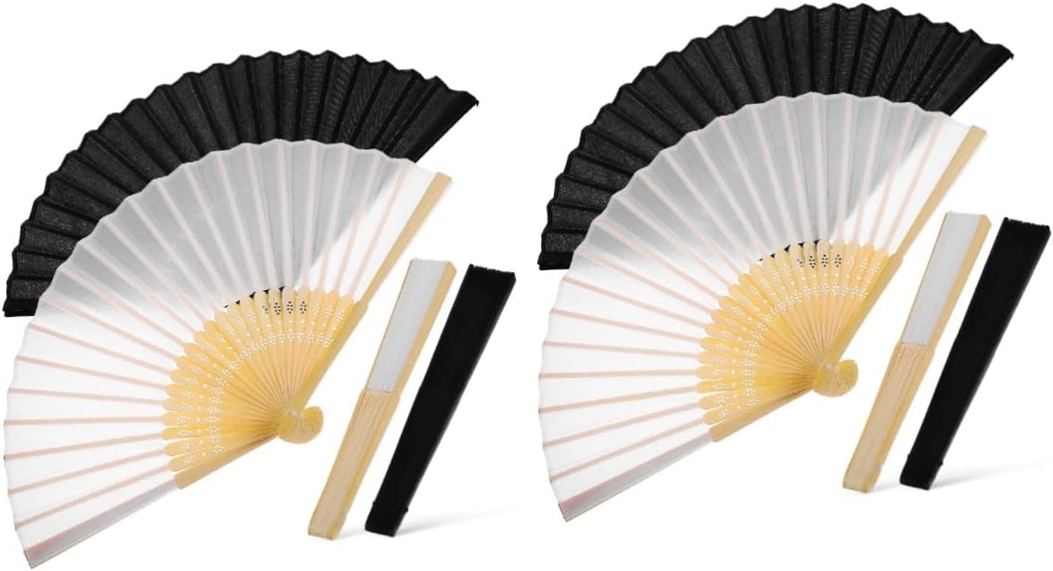 Ipetboom Ancient Fan Vintage Fan Fabric Hand Fans for Women Foldable Fan Handheld Hand Held Fans Handheld Fan