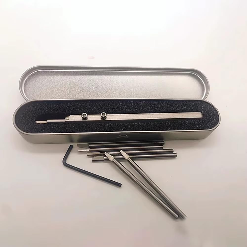 Toplionace Juego Profesional de 8 Piezas para Grabado de Sellos de Cobre con Cuchillas Intercambiables de Acero de Alta Velocidad y Estuche Metálico.