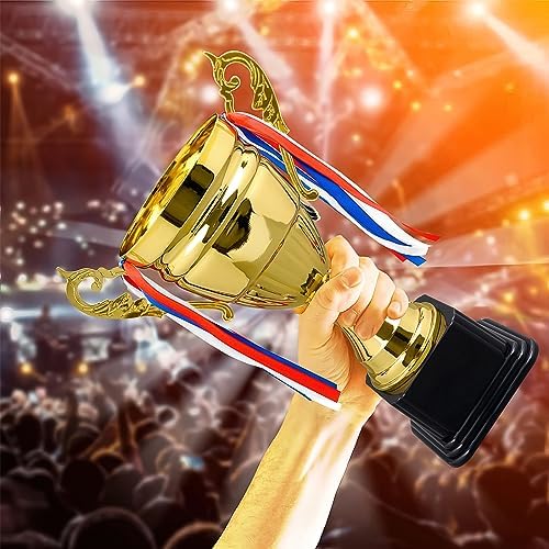 Large Gold Trophy Cup for Sports Tournaments, 38CM Metal Gold Trophies Party Favors, First Place Winner Award Trophies Cup for Soccer Football League Match Trophy (Gold, 15in) — view 2