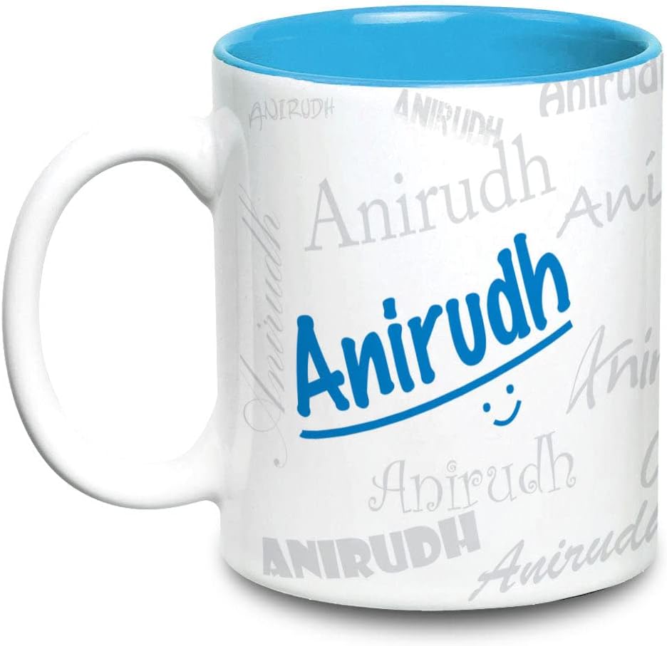 Hot Muggs Me Graffiti Mug - Anirudh Personalised Name Ceramic, 315ml, 1 Unit