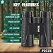 Binoculars for Adults, 12x42 Waterproof and Durable Binoculars with Multi-Coated Optics and Protective Rubber Armor, Lightweight Binocular for Bird Watching, Travel, Outdoor Sports, Hunting