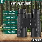 Binoculars for Adults, Waterproof and Durable Binoculars with Protective Rubber Armor, Lightweight Binocular - Image 3