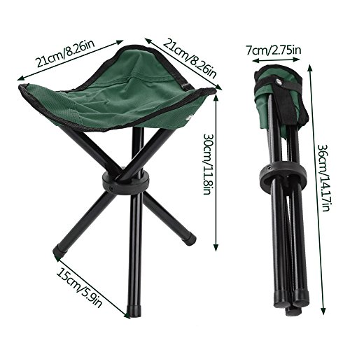 Folding Camping Stool,Portable Lightweight Mini Tripod Stool Compact for Campers Anglers Hikers Outdoor Fishing Hiking Camping Adventures by Alomejor - Used condition - Image 2