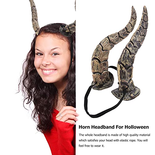 TOYANDONA Halloween Horn Headband, Sheep Horns Headband Goat Devil Demon Horns for Halloween Costume Cosplay Photo Props - Image 3