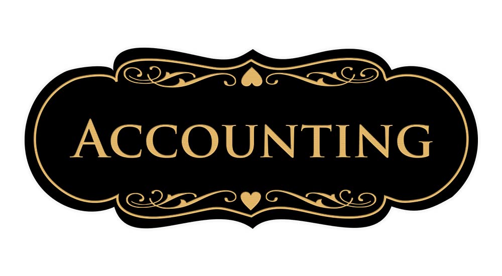 Signs ByLITA Designer Accounting Sign (Black Gold) - Large