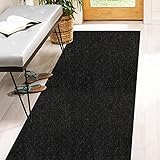 2' x 6' Runner Rugs with Rubber Backing, Indoor Outdoor Utility Carpet Runner Rugs, Black, Can Be Us
