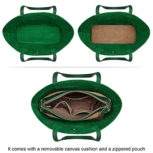 S-ZONE Vintage Genuine Leather Tote Bag for Women Large Shoulder Purse Handbag4