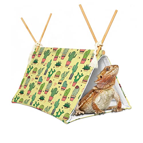 Bearded Dragon Tent Bed,Cactus Pattern Reptile Bearded Dragon cage/hides and Caves/Habitat Hideout… (Cactus 1) by Aipush - Used condition - US$15.98
