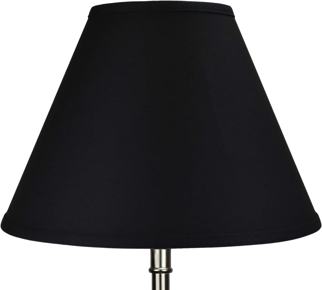 FenchelShades.com Lampshade 6.5" Top Diameter x 15" Bottom Diameter x 11" Slant Height with Washer (Spider) Attachment for Lamps with a Harp (Black)