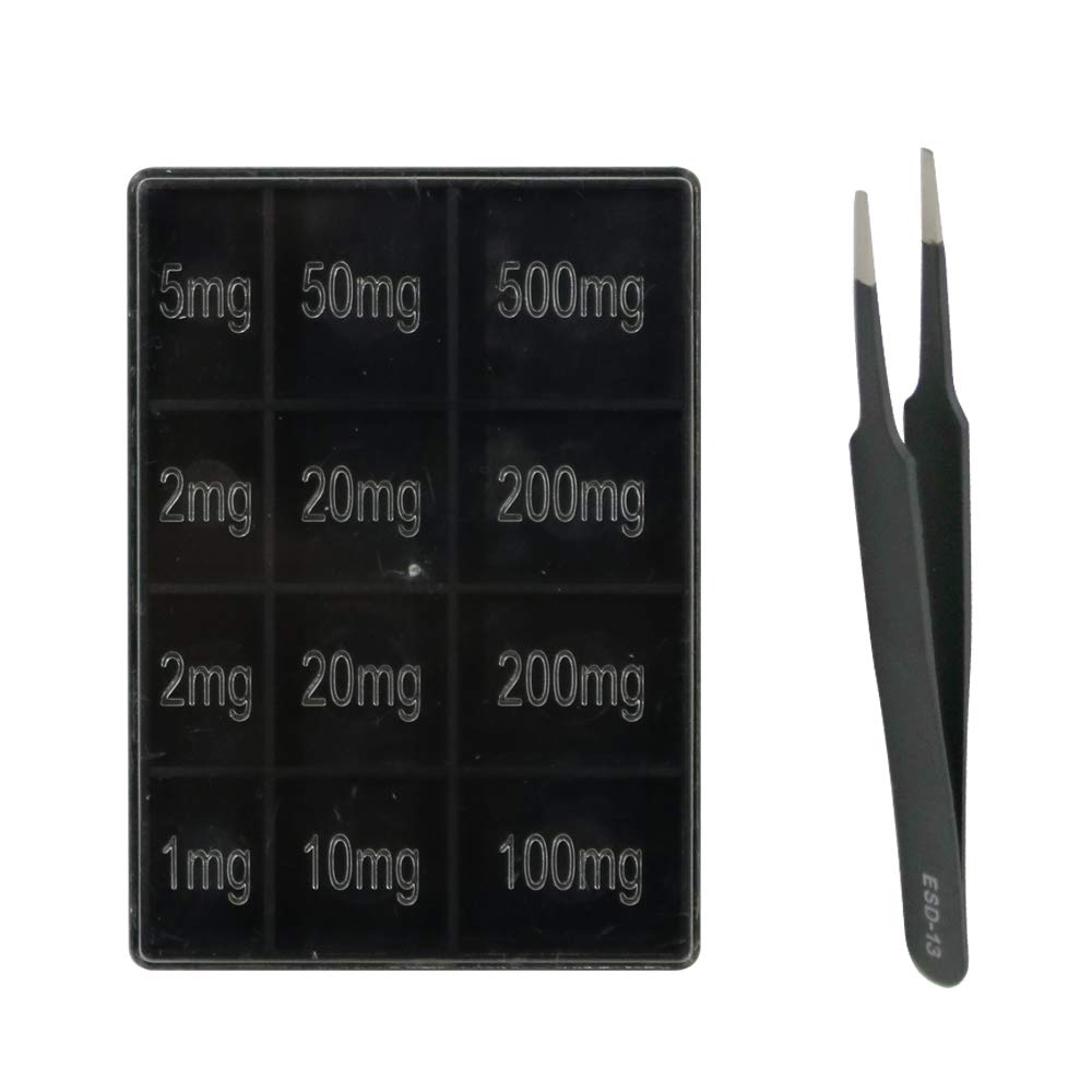 Kalibriergewicht-Set Aus Veredeltem Stahl – 500 G, Mit Pinzette, 10 Gewichte (1–500 G), Rostfrei, Für Labor, Schmuckwaagen & Wissenschaftliche Anwendungen