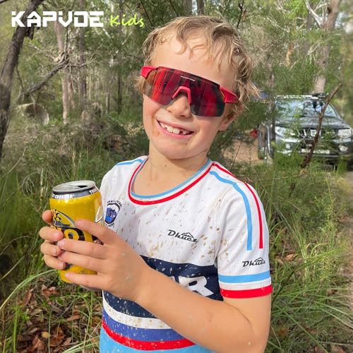 KAPVOE Youth Sports Sunglasses Boys Girls Baseball Softball Running Cycling Glasses for Kids Age 6-12 K9035 — view 2
